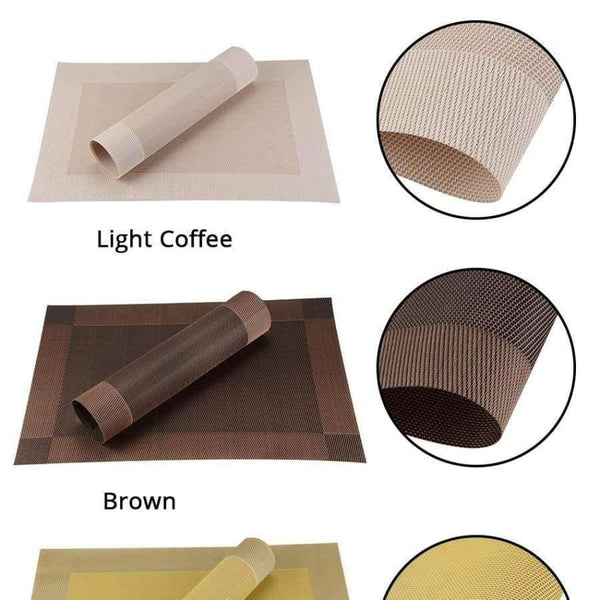 Planet Gates 4pcs/lot PVC Decorative Vinyl Placemats for Dining Table Runner Linen Place Mat in Kitchen Accessories Cup Coaster Pad