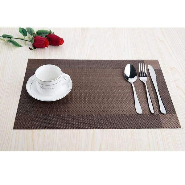 4pcs/lot PVC Decorative Vinyl Placemats for Dining Table Runner Linen Place Mat in Kitchen Accessories Cup Coaster Pad - Planet Gates