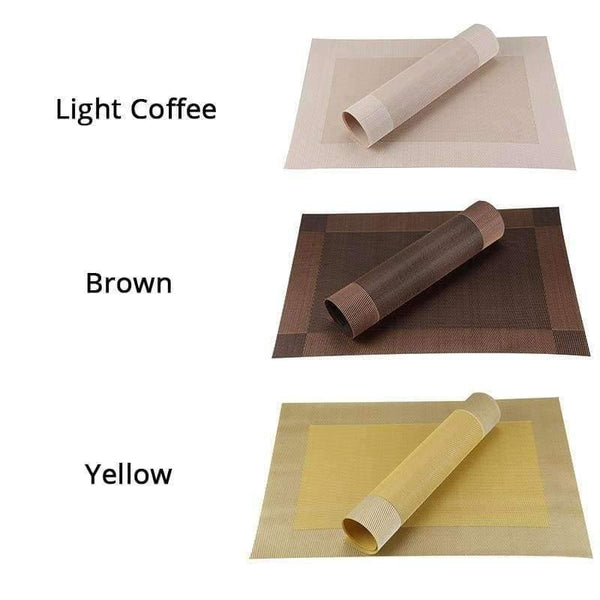 Planet Gates 4pcs/lot PVC Decorative Vinyl Placemats for Dining Table Runner Linen Place Mat in Kitchen Accessories Cup Coaster Pad