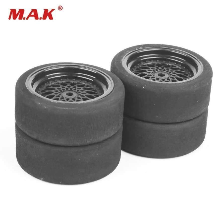 Planet Gates 4pcs/lot Rc Car Tires 3mm Offset Sponge Tyres Wheel Rim Fit HSP HPI 1/10 Scale On-Road Racing Car Toys Unique Foam Tires 23001