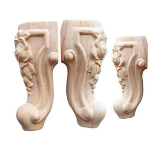 Planet Gates 4PCS/LOT  Size:20x7CM  European Style Furniture Accessories Wood Carved Flower TV Cabinet  Foot Bathroom Cabinet Legs