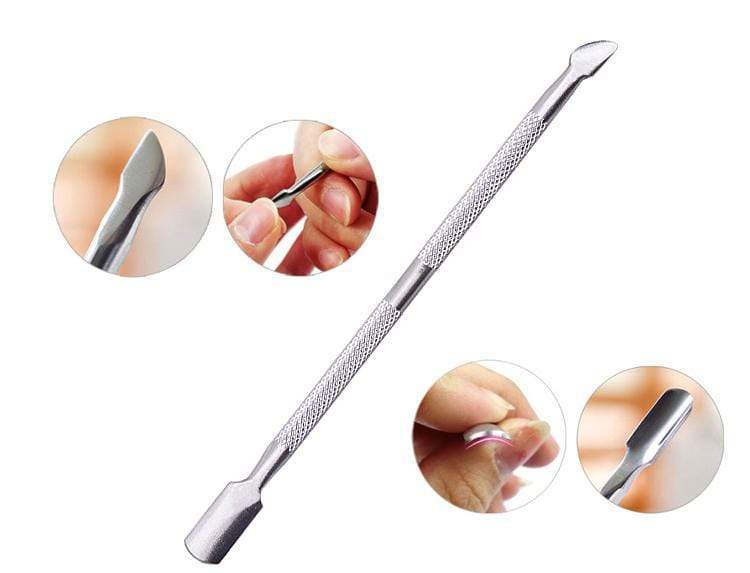 Planet Gates 4pcs/Lot Stainless Steel Cuticle Remover Double Sided Finger Dead Skin Push Nail Cuticle Pusher Manicure Nail Care Tool