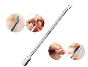 Planet Gates 4pcs/Lot Stainless Steel Cuticle Remover Double Sided Finger Dead Skin Push Nail Cuticle Pusher Manicure Nail Care Tool
