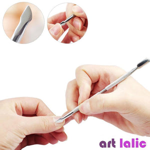 Planet Gates 4pcs/Lot Stainless Steel Cuticle Remover Double Sided Finger Dead Skin Push Nail Cuticle Pusher Manicure Nail Care Tool