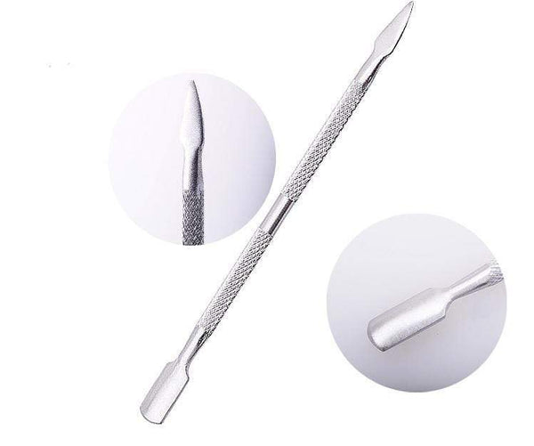 Planet Gates 4pcs/Lot Stainless Steel Cuticle Remover Double Sided Finger Dead Skin Push Nail Cuticle Pusher Manicure Nail Care Tool