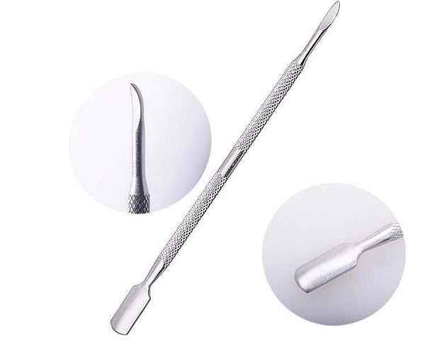 Planet Gates 4pcs/Lot Stainless Steel Cuticle Remover Double Sided Finger Dead Skin Push Nail Cuticle Pusher Manicure Nail Care Tool