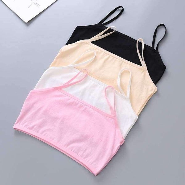 Planet Gates 4pcs/Lot Teen Girls Tank Bra Top Teenage Kids Soft Cotton Underwear Training Bra Clothing 10 12 14 16