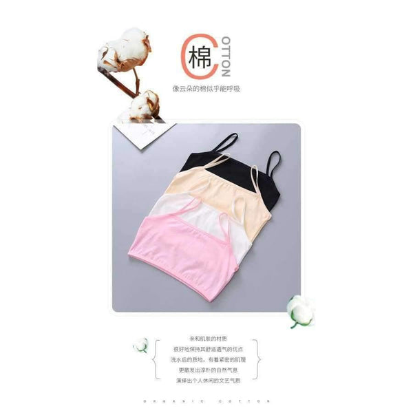Planet Gates 4pcs/Lot Teen Girls Tank Bra Top Teenage Kids Soft Cotton Underwear Training Bra Clothing 10 12 14 16