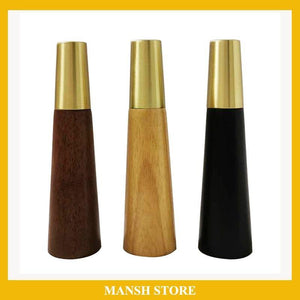 4pcs/lot Wood Legs TV Cabinet Support Sofa Legs Furniture Accessory Brass Gold Cups Solid Wooden Feet