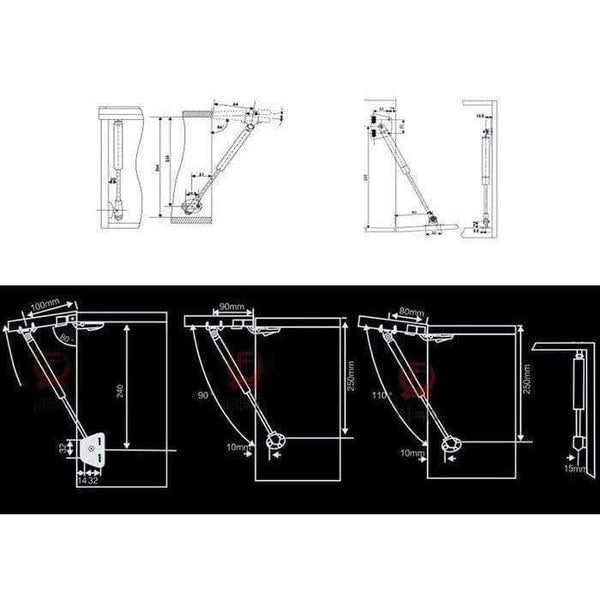 Planet Gates 4PCS NAIERDI 100N /10kg Cabinet Door Kitchen Cupboard Hinges Copper Door Gas Support Hydraulic Spring Hinge Furniture Hardware