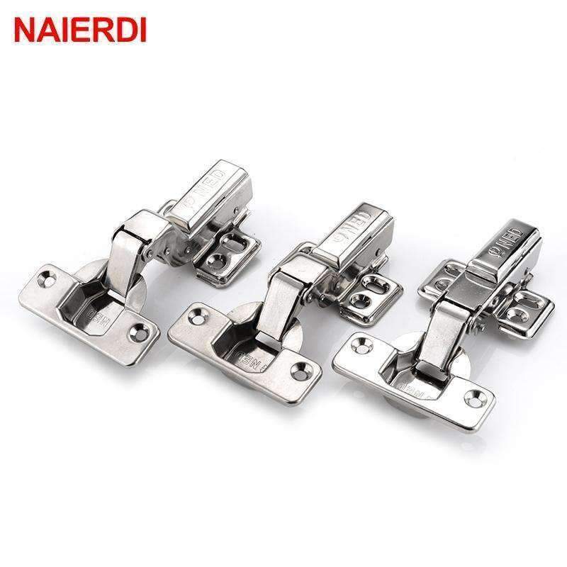 Planet Gates 4PCS NAIERDI Hinges 304 Stainless Steel Pure Copper Hydraulic Damper Buffer Cabinet Cupboard Door Hinge For Furniture Hardware
