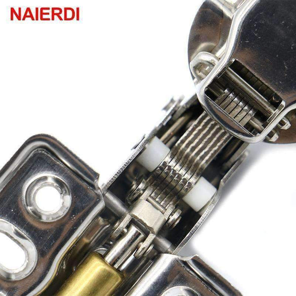 Planet Gates 4PCS NAIERDI Hinges 304 Stainless Steel Pure Copper Hydraulic Damper Buffer Cabinet Cupboard Door Hinge For Furniture Hardware