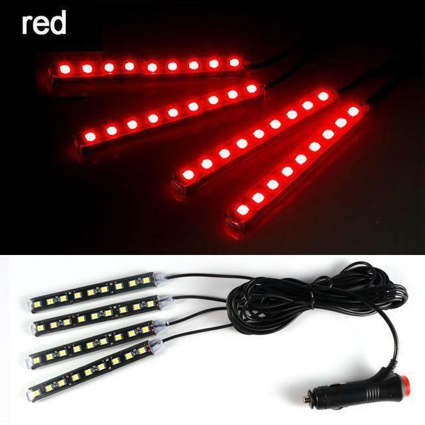 Planet Gates 4pcs red 4pcs/2pcs auto led light RDL 5050SMD Decorative Lamp car light Car Interior Lighting car styling 12V