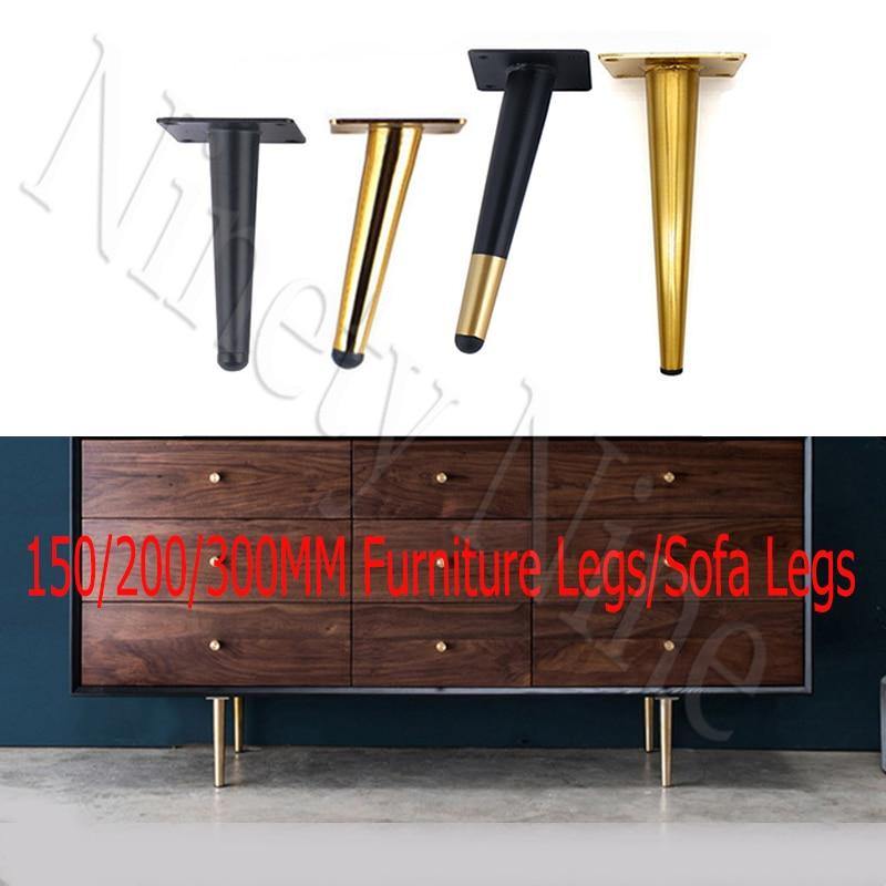 4Pcs/Set 15/20/25/30CM Furniture Cabinet Metal Legs Round Tapered Leg DIY Furnitur Sofa Table Bed Shoe Cabinet Desk Legs