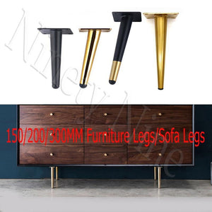 4Pcs/Set 15/20/25/30CM Furniture Cabinet Metal Legs Round Tapered Leg DIY Furnitur Sofa Table Bed Shoe Cabinet Desk Legs
