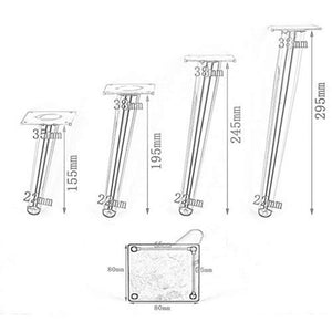 4Pcs/Set 15/20/25/30CM Furniture Cabinet Metal Legs Round Tapered Leg DIY Furnitur Sofa Table Bed Shoe Cabinet Desk Legs
