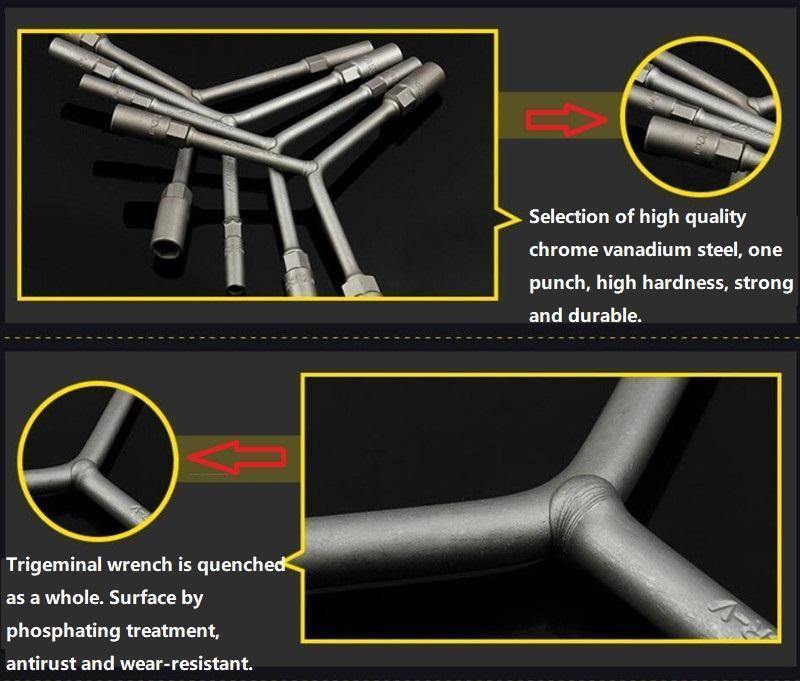 Planet Gates 4PCS/Set 8-19mm Wheel Socket Wrench Y Type Torque Spanner Universal Key Multi-size Car Repair Tool High Quality