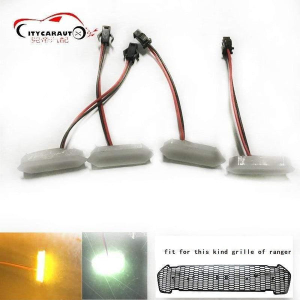 Planet Gates 4pcs/set front racing grille led white yellow led drl fit for ford ranger grill 2015-2017 car