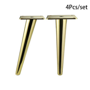 4Pcs/Set Metal Furniture Legs Gold Vertical / Inclined Tube Sofa Feet For TV Cabinet Cabinet Feet Support Furniture Accessories