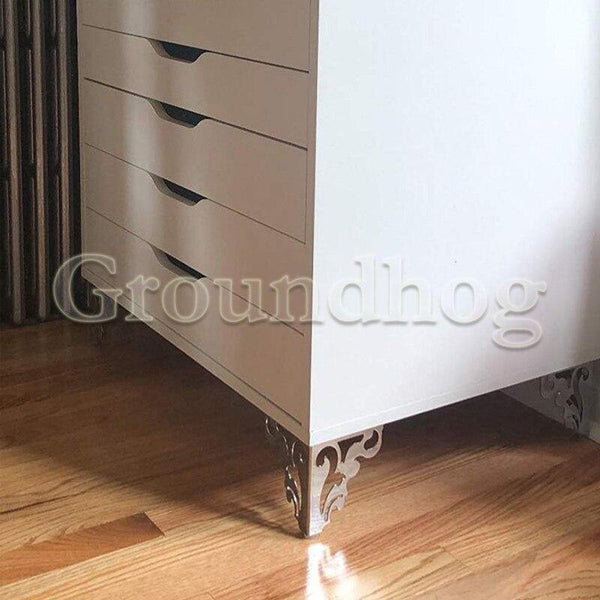 4Pcs/Set Metal Polished Sofa Chair Legs 15/12cm Modern Hollow Patten Table Cabinet Bed Feet Furniture Accessories
