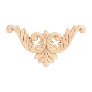 Planet Gates 4pcs/set Rubber Wood Carved Corner Onlay Applique Furniture Flower Shape Unpainted Decoration Furniture Accessories