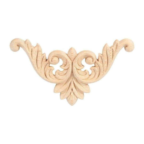 Planet Gates 4pcs/set Rubber Wood Carved Corner Onlay Applique Furniture Flower Shape Unpainted Decoration Furniture Accessories