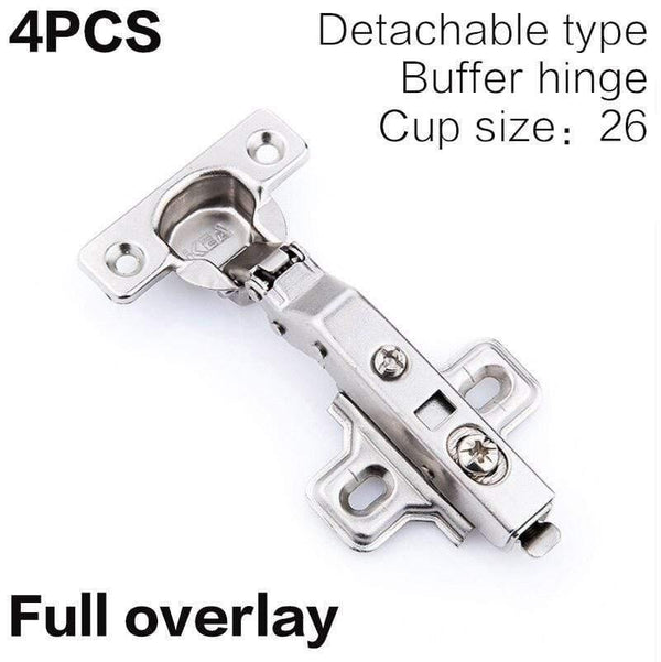 4pcs/set Small Hinges Mini Built-in Damping Hydraulic Buffering Mute Pipe Furniture Display Cabinet 26mm Hinge Cup