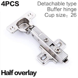 4pcs/set Small Hinges Mini Built-in Damping Hydraulic Buffering Mute Pipe Furniture Display Cabinet 26mm Hinge Cup