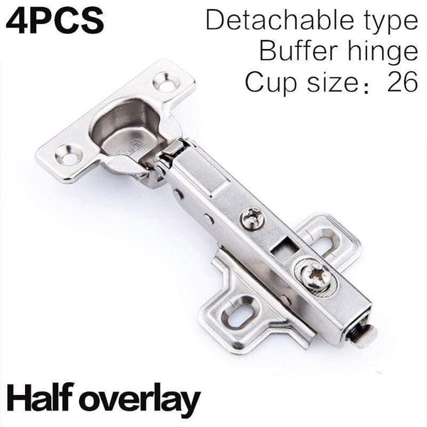 4pcs/set Small Hinges Mini Built-in Damping Hydraulic Buffering Mute Pipe Furniture Display Cabinet 26mm Hinge Cup