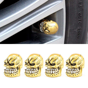 Planet Gates 4Pcs/Set Universal Skull Car Auto Wheel Tire Valve Stem Caps Dust Covers Modified Tire Valve Cap for Car, Motorcycle and Bicycle