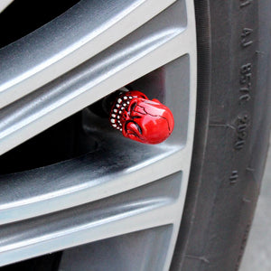 Planet Gates 4Pcs/Set Universal Skull Car Auto Wheel Tire Valve Stem Caps Dust Covers Modified Tire Valve Cap for Car, Motorcycle and Bicycle