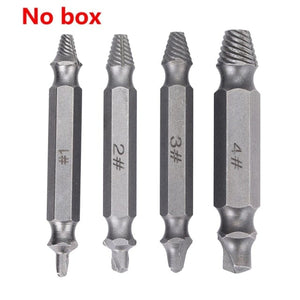 Planet Gates 4Pcs Silver No box 4/5/6 PCS Damaged Screw Extractor Drill Bit Set Stripped Broken Screw Bolt Remover Extractor Easily Take Out Demolition Tools