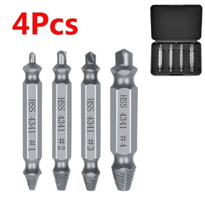 Planet Gates 4Pcs Silver With box 4/5/6 PCS Damaged Screw Extractor Drill Bit Set Stripped Broken Screw Bolt Remover Extractor Easily Take Out Demolition Tools
