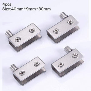 Planet Gates 4pcs Stainless Steel glass hinges for 5-8mm/10-12mm Glass Door Glass Pivot Clamps Door Hinges 4 sizes
