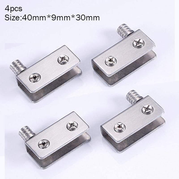 Planet Gates 4pcs Stainless Steel glass hinges for 5-8mm/10-12mm Glass Door Glass Pivot Clamps Door Hinges 4 sizes