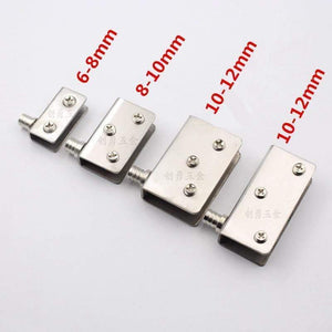 Planet Gates 4pcs Stainless Steel glass hinges for 5-8mm/10-12mm Glass Door Glass Pivot Clamps Door Hinges 4 sizes