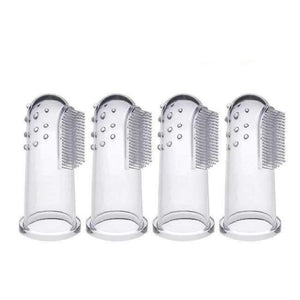 Planet Gates 4pcs Toothpaste Dogs Soft Pet Finger Toothbrush Silicone Dog Brush Tool Finger Toothbrush Dog Dental Hygiene Tool For Dog Bads