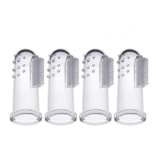 Planet Gates 4pcs Toothpaste Dogs Soft Pet Finger Toothbrush Silicone Dog Brush Tool Finger Toothbrush Dog Dental Hygiene Tool For Dog Bads