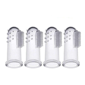 Planet Gates 4pcs Toothpaste Dogs Soft Pet Finger Toothbrush Silicone Dog Brush Tool Finger Toothbrush Dog Dental Hygiene Tool For Dog Bads