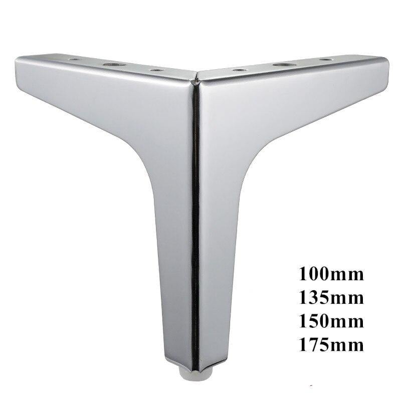 4pcs Triangular Metal Furniture Legs Cabinet Feet Triangle Shaped Sofa Bed Table Legs Furniture Feet Hardware Accessories Silver