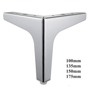 4pcs Triangular Metal Furniture Legs Cabinet Feet Triangle Shaped Sofa Bed Table Legs Furniture Feet Hardware Accessories Silver