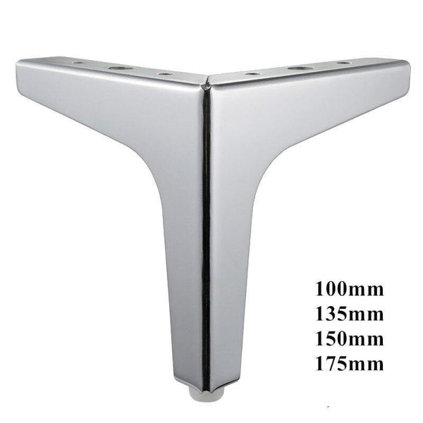 4pcs Triangular Metal Furniture Legs Cabinet Feet Triangle Shaped Sofa Bed Table Legs Furniture Feet Hardware Accessories Silver