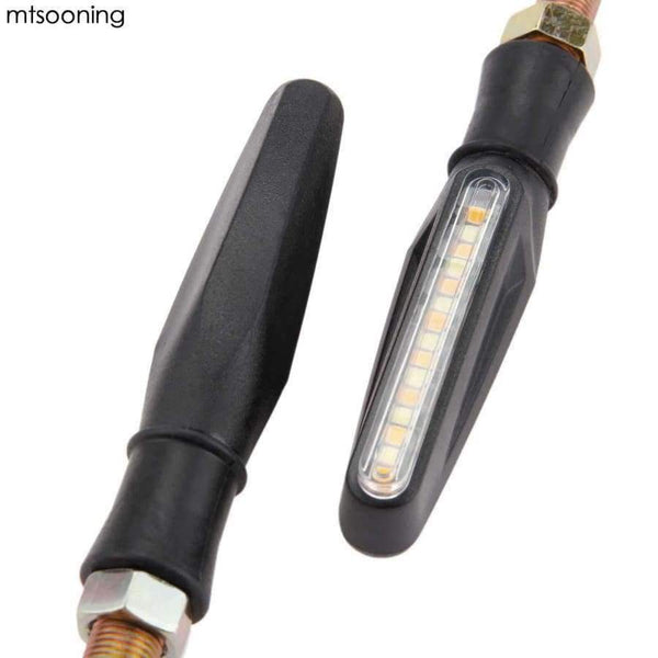 Planet Gates 4Pcs Universal Water Flowing Motorcycle Turn Signal Indicator Lights Bulbs 12V 15LED Newest Amber And White Led light