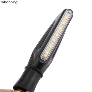 Planet Gates 4Pcs Universal Water Flowing Motorcycle Turn Signal Indicator Lights Bulbs 12V 15LED Newest Amber And White Led light