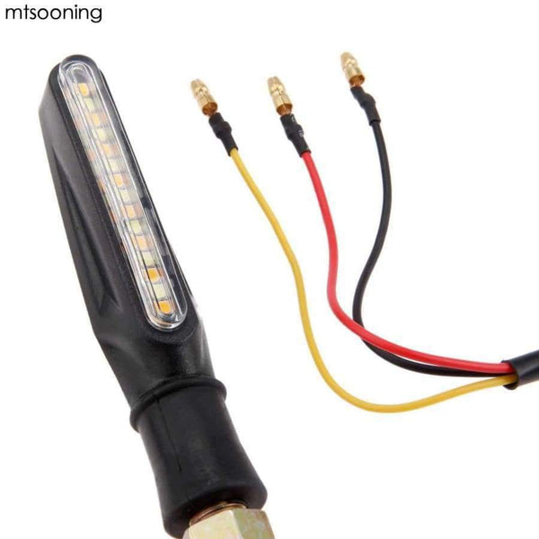 Planet Gates 4Pcs Universal Water Flowing Motorcycle Turn Signal Indicator Lights Bulbs 12V 15LED Newest Amber And White Led light