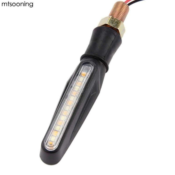 Planet Gates 4Pcs Universal Water Flowing Motorcycle Turn Signal Indicator Lights Bulbs 12V 15LED Newest Amber And White Led light