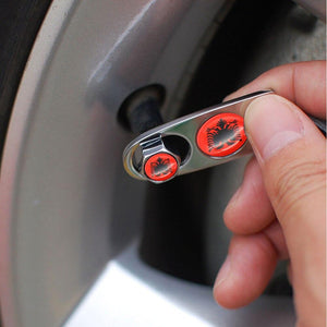 Planet Gates 4Pcs Zinc Alloy Albania flag Car Wheel Tire Valve Caps Air Cover+1Pcs Leather Buckle Wrench Car Styling Accessories