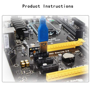 Planet Gates 4pin 6pin SATA Power PCI Express 16X Slot Riser Card USB 3.0 PCI-E PCI-Express 1x to 16x PCIE Riser for Bitcoin BTC Miner Mining