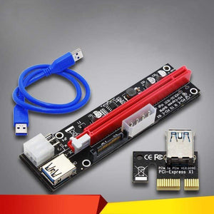 Planet Gates 4pin 6pin SATA Power PCI Express 16X Slot Riser Card USB 3.0 PCI-E PCI-Express 1x to 16x PCIE Riser for Bitcoin BTC Miner Mining