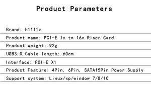 Planet Gates 4pin 6pin SATA Power PCI Express 16X Slot Riser Card USB 3.0 PCI-E PCI-Express 1x to 16x PCIE Riser for Bitcoin BTC Miner Mining
